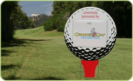 blank golf ball sign